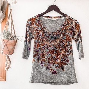 Anthropologie Postmark Jacaranda Cowl Neck Top